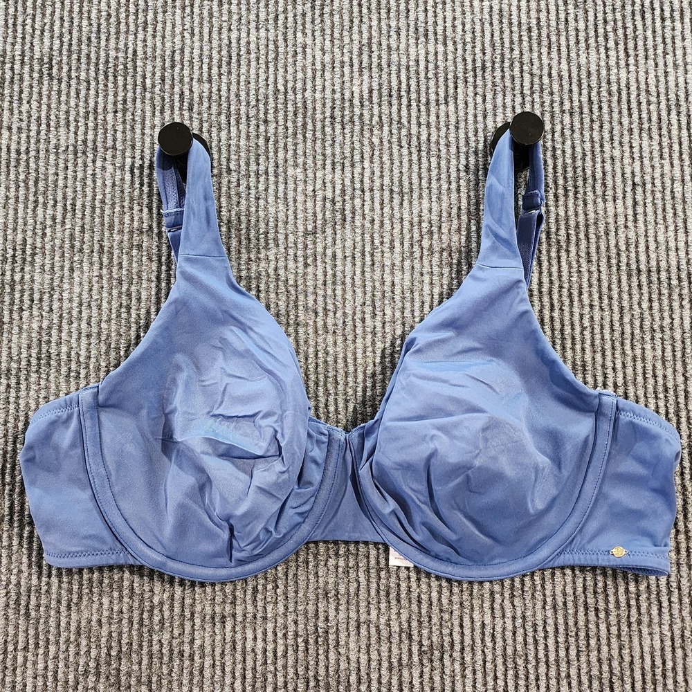 Cacique Bra Womens 42C Blue Minimizer Underwire Unlined Full Coverage Support